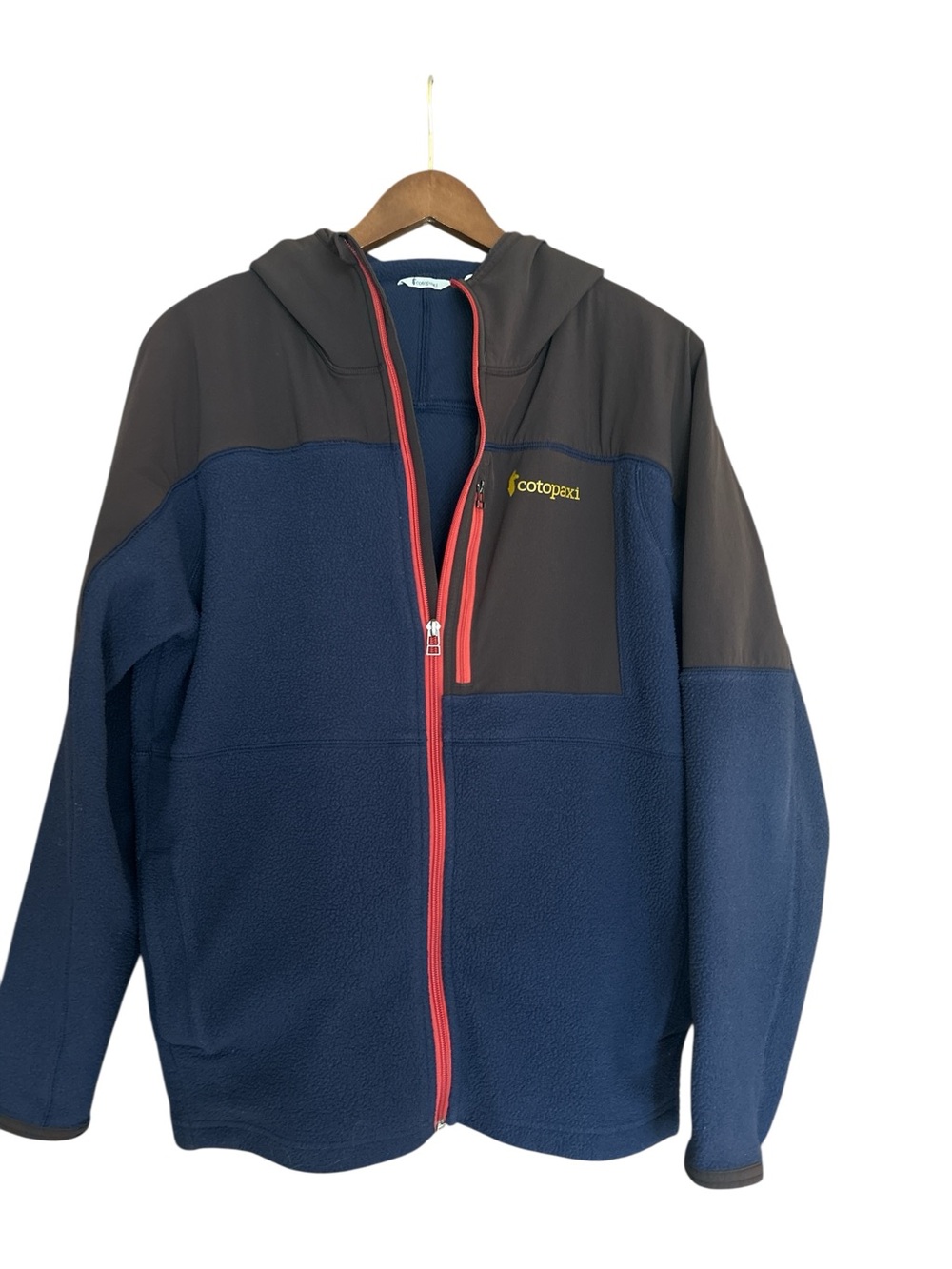Cotopaxi Men’s Navy & Brown Hooded Fleece Jacket